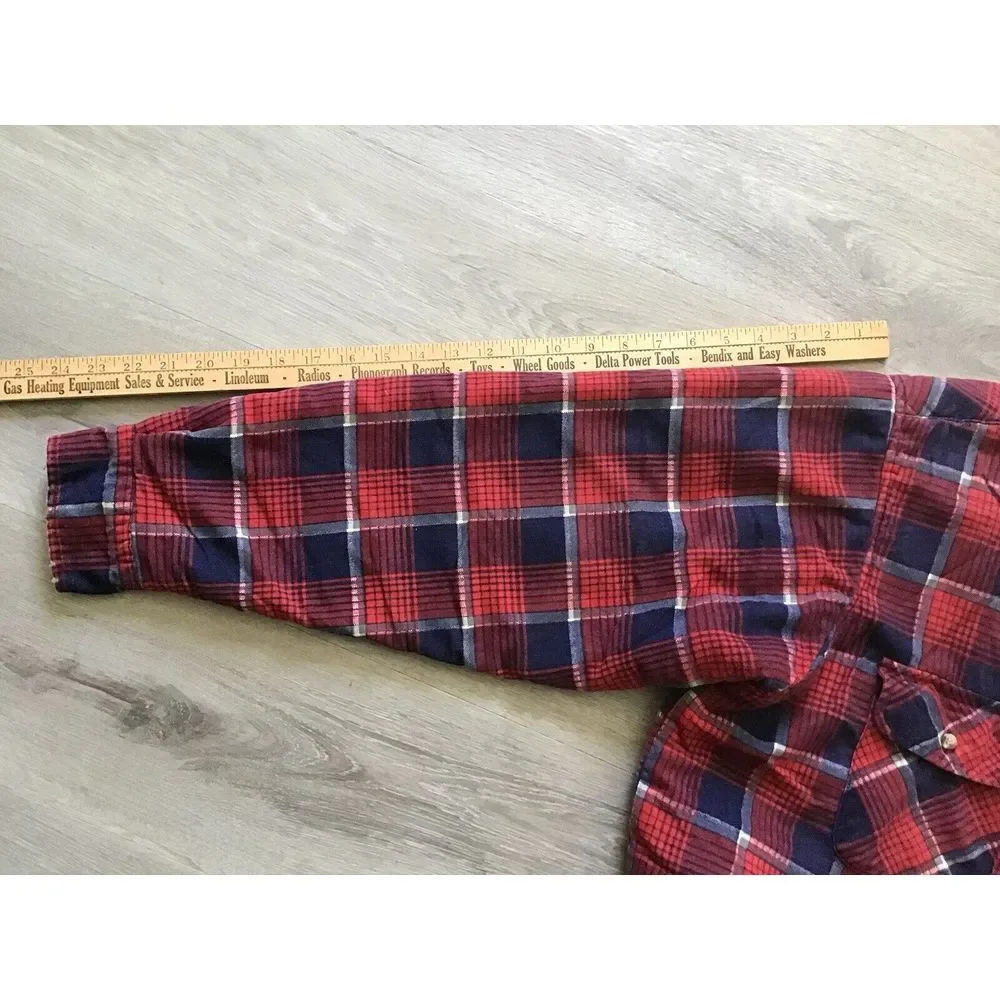 Vtg Mens‎ Outdoor Exchange Long Sleeve Button Up Flannel Jacket XL Shacket